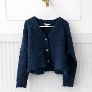 Madewell Navy Fuzzy Knit Sweater